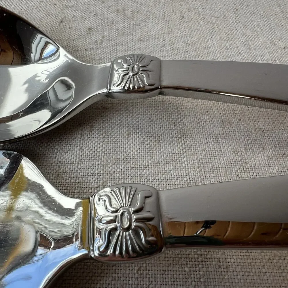 Ralph Lauren TELLURIDE Serving Spoon & Fork Stainless Steel Flatware Korea 1995